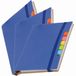 Merkloos Schoolschrift / notitieboekje - Pakket van 3x stuks - A6 formaat - 70 gelinieerde pagina's - blauw - met balpen