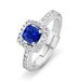 Orphelia Ring Zilver 925 Blauw Zirkonia Vierkant 56