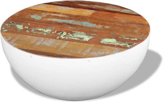 vidaXL Komvormige salontafel massief gerecycled hout 60x60x30 cm