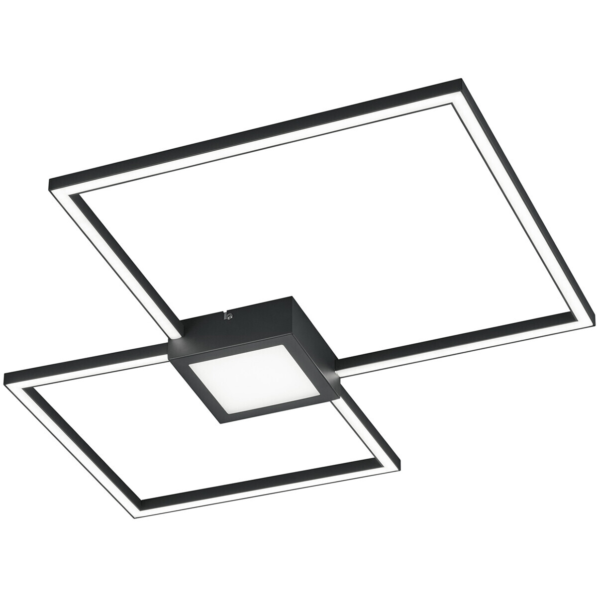 BES LED LED Plafondlamp - Trion Hydro - 28W - Warm Wit 3000K - Dimbaar - Rechthoek - Mat Zwart - Aluminium