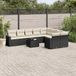 Prolenta Maison Exclusive - 10-delige tuinmeubelset met sofa en kussens, zwart, van polyrotan