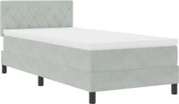 vidaXL LED Boxspringbed Lichtgrijs 100 x 200 cm Fluweel