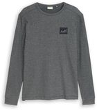 Tom Tailor - T-shirt met lange mouwen en badge - Maat XXL - olive mint white structure