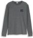 Tom Tailor - T-shirt met lange mouwen en badge - Maat XXL - olive mint white structure
