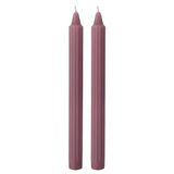Set Doriche Set van 8 decoratieve kaarsen, kleur pruim, brandduur 8 uur, diameter 2,2 cm, hoogte 25 cm