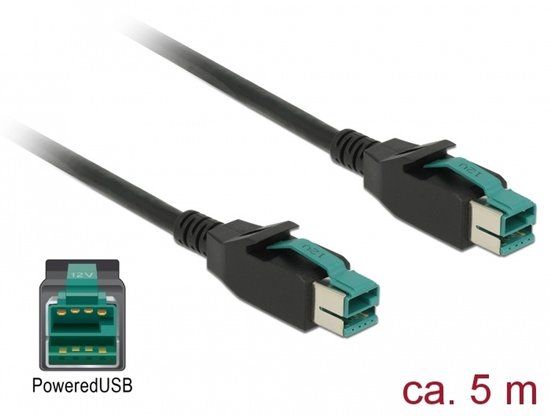 Delock PoweredUSB cable male 12 V > PoweredUSB male 12 V 5 m