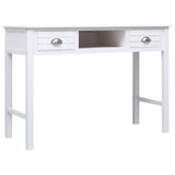 VidaXL Bureau 108x45x76 cm massief paulowniahout wit