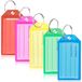 Cozary Sleutelhangers, beschrijfbaar, 20 stuks, 5 kleuren, met beschrijfbare etiketten, sleutelhangers met ring, sleutelbordjes om te beschrijven, voor koffers, huisdieren, bagage