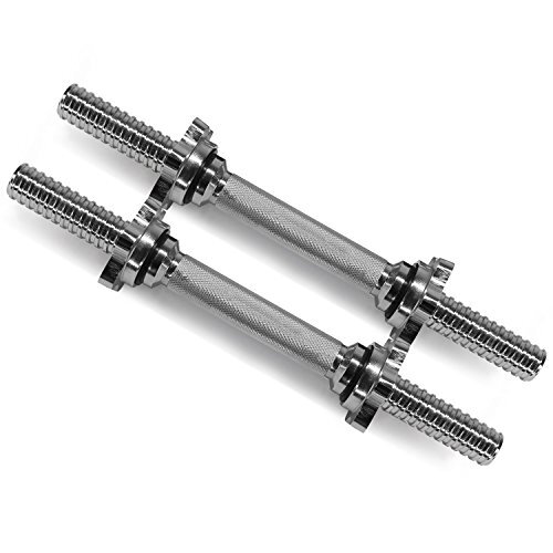 Yes4All BDM8 Gietijzeren Verstelbare Halterhandgrepen/Connector passen twee maten diameter 2,5 cm en 3 cm met twee kleuren chroom en zwart, 2,5 cm - Chrome Handgrepen - Paar