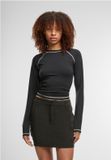 Urban Classics Contrast Jersey Longsleeve top - Zwart - 3XL
