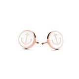 CO88 Collection 8CE-70020 - Stalen oorknoppen - rond met anker - 10x2 mm - rosÃ©kleurig