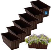 KOTARBAU® Balkonbak, Bloembak voor Balkon, Kunststof, 40 x 18 x 14 cm, Plantenbak, Bruin, Rechthoekig