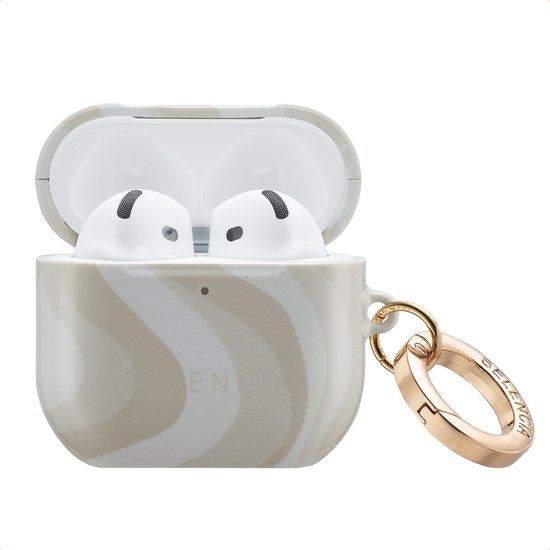 Selencia Case - Hoesje geschikt voor AirPods 4 - Desert Waves Beige