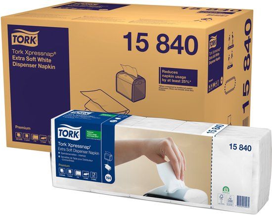 Tork 15840 Papieren servetten wit 33 cm 500 stuks