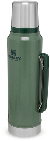 Stanley Classic Legendary Bottle 1L - Hammertone Green - Thermos Flask - 24 Hour Hot/Cold - Dishwasher Safe