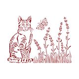 Stamperia D Stencil Provence Cat