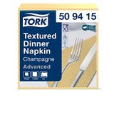 Tork Textured Dinnerservet Champagne, 1/4-vouw 2-laags, 38 x 39 cm, 18 x 50 servetten, 509415