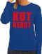 Bellatio Decorations Kutkerst Foute kersttrui / sweater blauw voor dames - Kersttruien XS