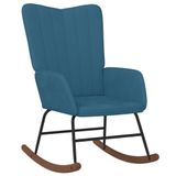 vidaXL Fauteuil à bascule velours bleu