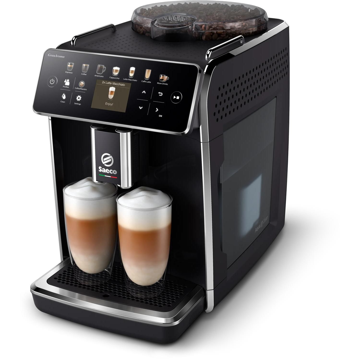Saeco GranAroma SM6580/00 Volautomatische Espressomachine - Zwart/Zilver