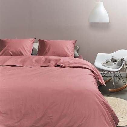 Ambiante Cotton Uni Dekbedovertrek - 200 x 220 cm - Roze