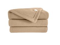 Poyet Motte Polex Deken van polyester fleece, zandkleurig, 300 x 240 cm