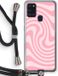 Case Company® - Samsung Galaxy A21s Case with Cord - Swirl Roos - Black Cord - Back Cover