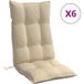 Maison Exclusive - Coussin de chaise à dossier haut, lot de 6, beige, tissu Oxford