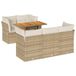 vidaXL 6-delige Loungeset met kussens, polyrattan, beige
