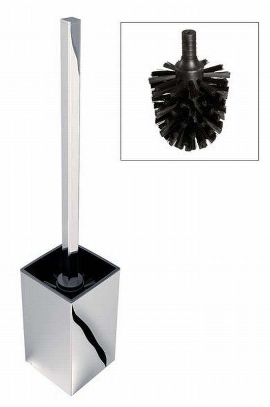 Geesa Standard closetborstelgarnituur wandmodel met zwarte borstel chroom