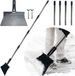 Spatule à neige de grande taille - manche en acier - spatule à glace en métal pour l'hiver et la rue - désherbeur - spatule de nettoyage de jardin