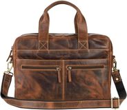 GreenBurry Vintage Business Bag Laptoptas 15 inch Leer Bruin