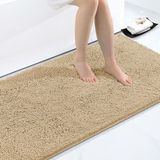 Homaxy Antislip Badmat Chenille Microvezel Absorberend Hoogpolig - 60 x 120 cm, Beige