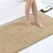 Homaxy Antislip Badmat Chenille Microvezel Absorberend Hoogpolig - 60 x 120 cm, Beige