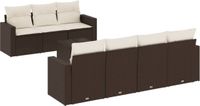 vidaXL 8-delige Loungeset met kussens polyrattan bruin