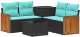 vidaXL Canapé 6 pièces Noir et Bleu