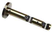 Gardinia Dubbele steun met metalen montageplaat voor gordijnroedes, voor 2 roedes, open, alle montagedelen meegeleverd, Memphis-collectie, metaal, antiek-messing, Ø 16 mm