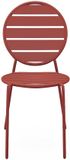 Vente-unique Set van 4 stapelbare metalen tuinstoelen - Terracotta - MONTEFARO