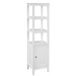 SoBuy FRG205-W Armoire de salle de bain haute - Meuble de salle de bain en bois blanc