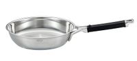 RÖSLE SILENCE PRO koekenpan, hoogwaardige roestvrijstalen koekenpan voor perfect aanbraden van steaks en meer, Ø 20 cm, zilver, 18/10 roestvrij staal