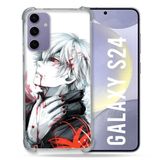 Cokitec Samsung Galaxy S24 Hoesje - Tokyo Ghoul Kaneki Wit