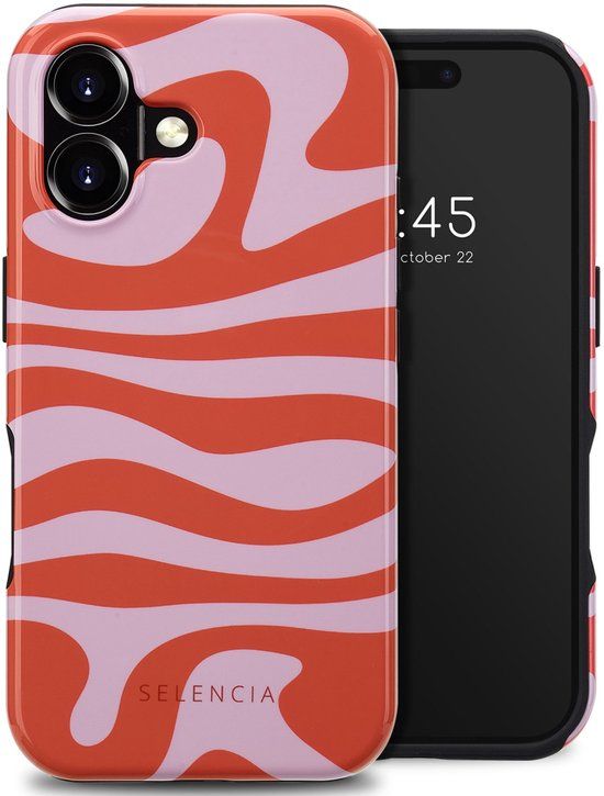 Selencia Hoesje - Geschikt voor Apple iPhone 16 - Backcover geschikt voor MagSafe - Dream Swirl Pink