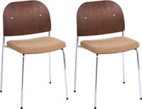 Beliani ASHCROFT - Set van 2 eetkamerstoelen - Oranje/Donkerbruin - IJzer