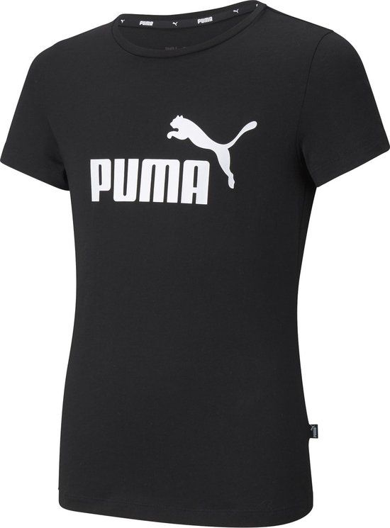 PUMA ESS Logo Tee G Girls' T-Shirt - Black - Size 128