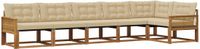 vidaXL - Hoek loungeset - 6-persoons - Acacia hout - Natuurlijk en beige