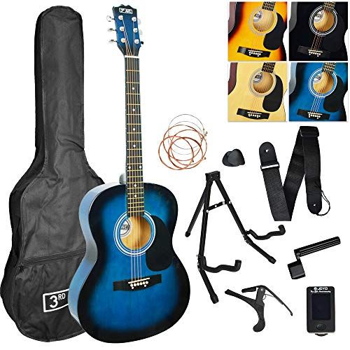 3rd Avenue 4/4 formaat akoestisch gitaarpakket voor beginners - Blueburst