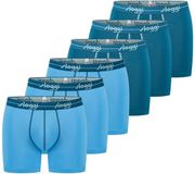 sloggi Heren lang short / pant 6 pack Start blauw / lichtblauw Gestreept Katoen/Elastaan XXL
