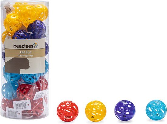 Beeztees Plastic Speelbal - Blauw, Paars, Geel, Rood