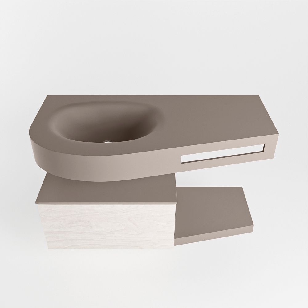 Mondiaz Riva Dulcet badkamermeubel links 100cm smoke