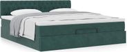 Prolenta Maison Exclusive - Ottoman bedframe met matras, donkergroen, 160x200 cm, fluweel